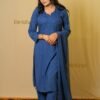 Dirkha Ankita Chikankari Soft Rayon Navy Blue Kurta Set With Duppata